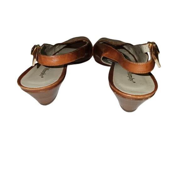 Johnson & Murphy VTG Peep Toe Sling Back 60s All Leather Italy 8.5 - Picture 3 of 8